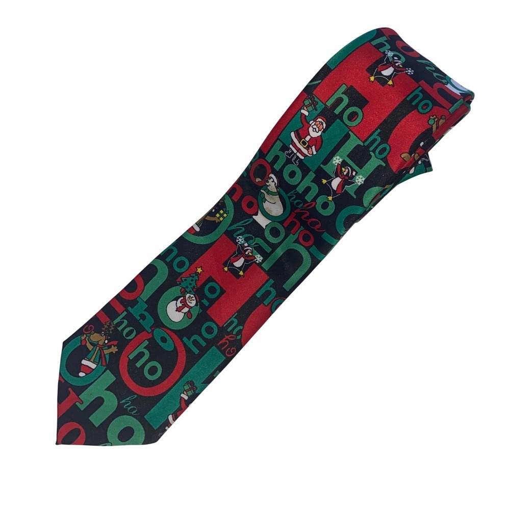 Holiday Tenanors‎ Christmas Tie Novelty Santa Snowman Penguin Red Green